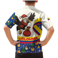 Colombia Christmas Family Matching Mermaid Dress and Hawaiian Shirt with Santa Condor Gift Bag and Holiday Food Pattern - Wonder Print Shop