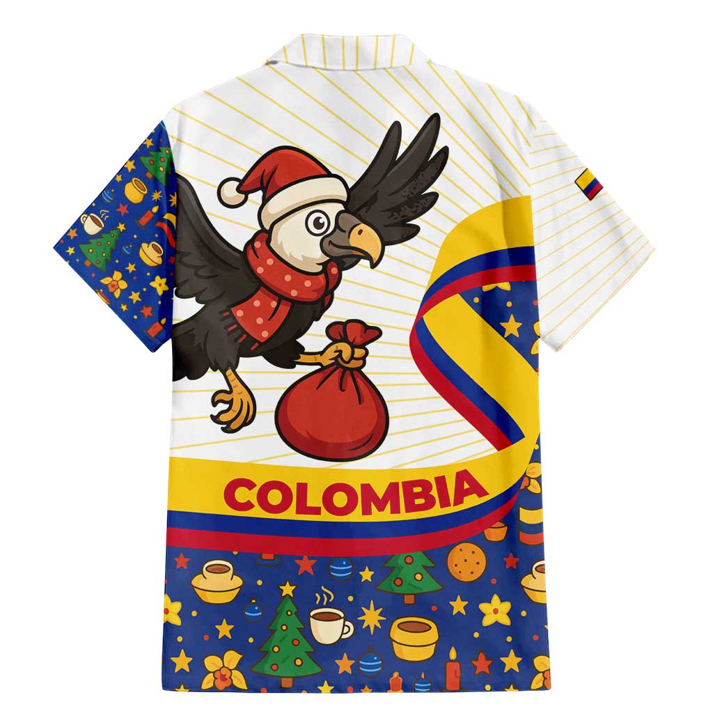 Colombia Christmas Family Matching Mermaid Dress and Hawaiian Shirt with Santa Condor Gift Bag and Holiday Food Pattern - Wonder Print Shop