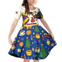 Colombia Christmas Family Matching Off Shoulder Short Dress and Hawaiian Shirt with Santa Condor Gift Bag and Holiday Food Pattern - Wonder Print Shop