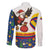 Colombia Christmas Family Matching Puletasi and Hawaiian Shirt with Santa Condor Gift Bag and Holiday Food Pattern - Wonder Print Shop
