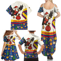 Colombia Christmas Family Matching Summer Maxi Dress and Hawaiian Shirt with Santa Condor Gift Bag and Holiday Food Pattern - Wonder Print Shop