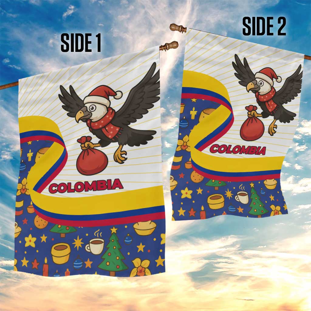 Colombia Christmas Garden Flag with Santa Condor Gift Bag and Holiday Food Pattern - Wonder Print Shop