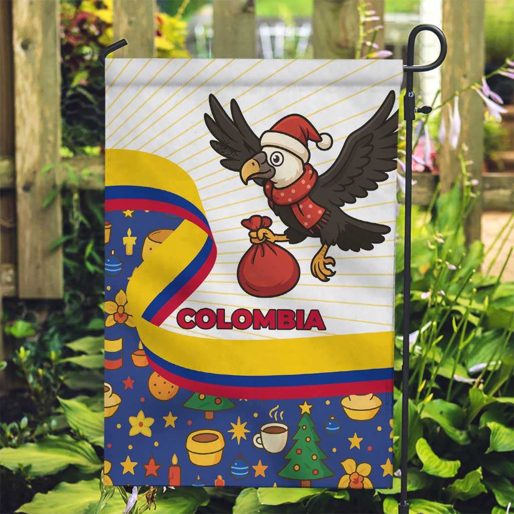 Colombia Christmas Garden Flag with Santa Condor Gift Bag and Holiday Food Pattern - Wonder Print Shop