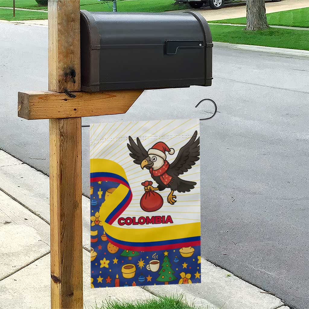 Colombia Christmas Garden Flag with Santa Condor Gift Bag and Holiday Food Pattern - Wonder Print Shop