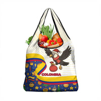Colombia Christmas Grocery Bag with Santa Condor Gift Bag and Holiday Food Pattern - Wonder Print Shop