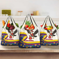 Colombia Christmas Grocery Bag with Santa Condor Gift Bag and Holiday Food Pattern - Wonder Print Shop