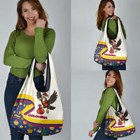 Colombia Christmas Grocery Bag with Santa Condor Gift Bag and Holiday Food Pattern - Wonder Print Shop