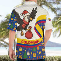 Colombia Christmas Hawaiian Shirt with Santa Condor Gift Bag and Holiday Food Pattern - Wonder Print Shop