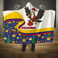Colombia Christmas Hooded Blanket with Santa Condor Gift Bag and Holiday Food Pattern - Wonder Print Shop