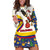 Colombia Christmas Hoodie Dress with Santa Condor Gift Bag and Holiday Food Pattern - Wonder Print Shop