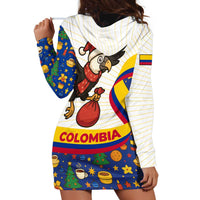 Colombia Christmas Hoodie Dress with Santa Condor Gift Bag and Holiday Food Pattern - Wonder Print Shop