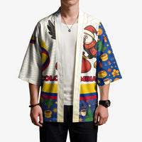 Colombia Christmas Kimono with Santa Condor Gift Bag and Holiday Food Pattern - Wonder Print Shop