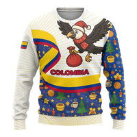 Colombia Christmas Ugly Christmas Sweater with Santa Condor Gift Bag and Holiday Food Pattern - Wonder Print Shop