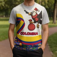 Colombia Christmas Knitted V-Neck Vest with Santa Condor Gift Bag and Holiday Food Pattern - Wonder Print Shop