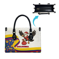 Colombia Christmas Leather Bag with Santa Condor Gift Bag and Holiday Food Pattern - Wonder Print Shop