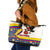 Colombia Christmas Leather Tote Bag with Santa Condor Gift Bag and Holiday Food Pattern - Wonder Print Shop
