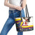 Colombia Christmas Leather Tote Bag with Santa Condor Gift Bag and Holiday Food Pattern - Wonder Print Shop