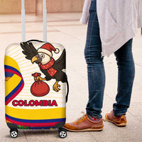 Colombia Christmas Luggage Cover with Santa Condor Gift Bag and Holiday Food Pattern - Wonder Print Shop