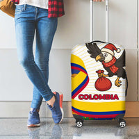 Colombia Christmas Luggage Cover with Santa Condor Gift Bag and Holiday Food Pattern - Wonder Print Shop
