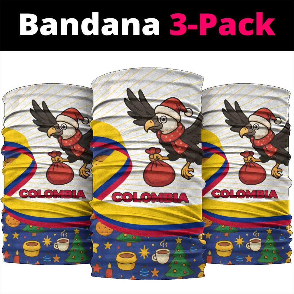 Colombia Christmas Neck Gaiter with Santa Condor Gift Bag and Holiday Food Pattern - Wonder Print Shop