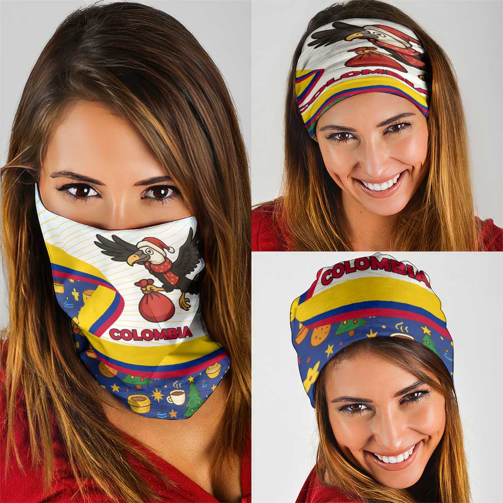 Colombia Christmas Neck Gaiter with Santa Condor Gift Bag and Holiday Food Pattern - Wonder Print Shop
