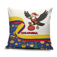 Colombia Christmas Pillow Cover with Santa Condor Gift Bag and Holiday Food Pattern - Wonder Print Shop