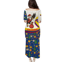 Colombia Christmas Puletasi with Santa Condor Gift Bag and Holiday Food Pattern - Wonder Print Shop