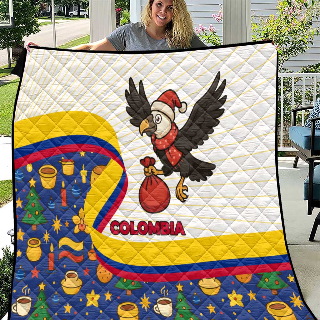 Colombia Christmas Quilt with Santa Condor Gift Bag and Holiday Food Pattern - Wonder Print Shop