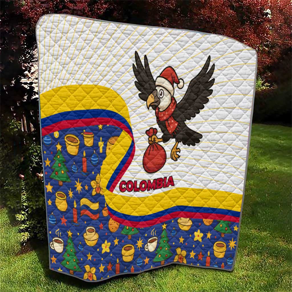 Colombia Christmas Quilt with Santa Condor Gift Bag and Holiday Food Pattern - Wonder Print Shop