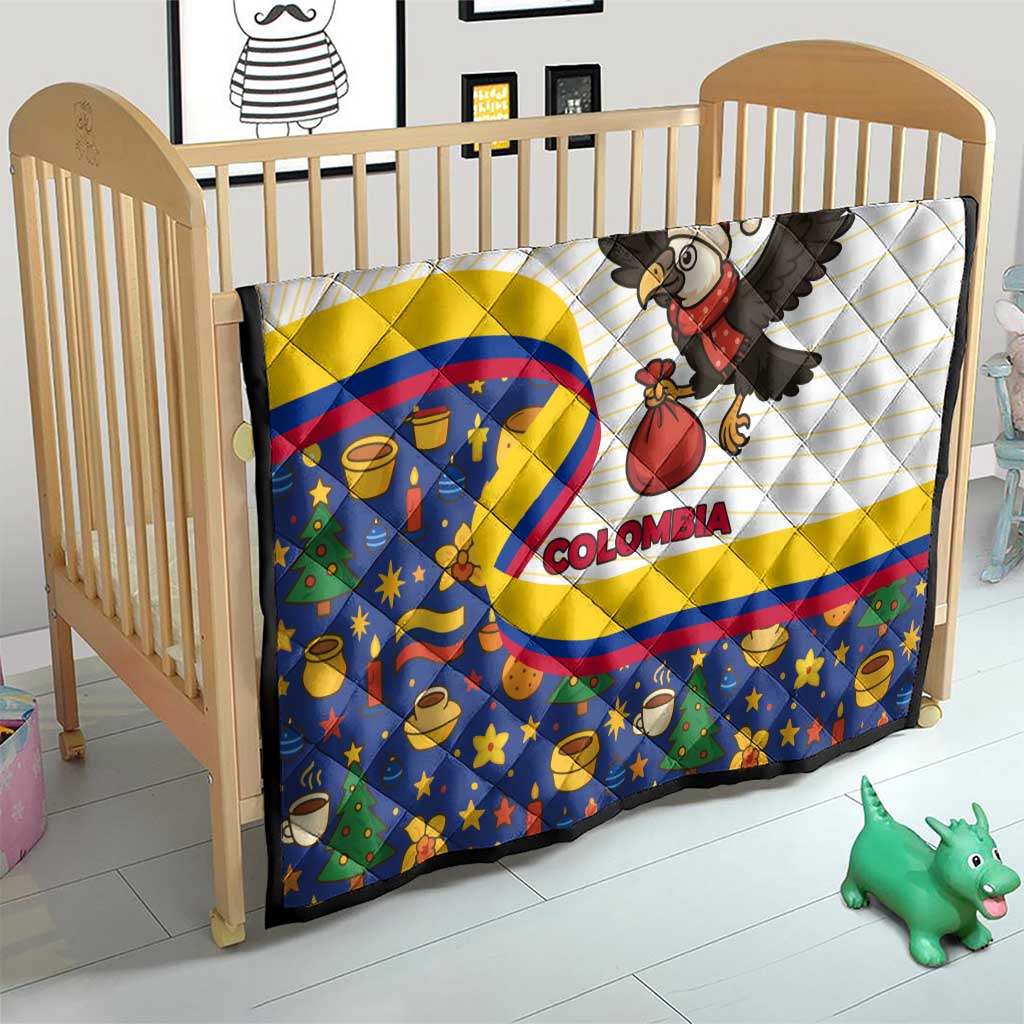 Colombia Christmas Quilt with Santa Condor Gift Bag and Holiday Food Pattern - Wonder Print Shop