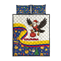 Colombia Christmas Quilt Bed Set with Santa Condor Gift Bag and Holiday Food Pattern - Wonder Print Shop
