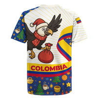 Colombia Christmas Rugby Jersey with Santa Condor Gift Bag and Holiday Food Pattern - Wonder Print Shop