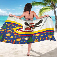 Colombia Christmas Sarong with Santa Condor Gift Bag and Holiday Food Pattern - Wonder Print Shop