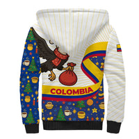 Colombia Christmas Sherpa Hoodie with Santa Condor Gift Bag and Holiday Food Pattern - Wonder Print Shop