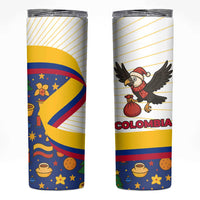 Colombia Christmas Skinny Tumbler with Santa Condor Gift Bag and Holiday Food Pattern - Wonder Print Shop