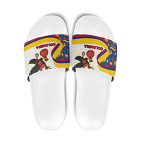 Colombia Christmas Slide Sandals with Santa Condor Gift Bag and Holiday Food Pattern - Wonder Print Shop