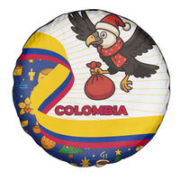 Colombia Christmas Spare Tire Cover with Santa Condor Gift Bag and Holiday Food Pattern - Wonder Print Shop