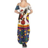 Colombia Christmas Summer Maxi Dress with Santa Condor Gift Bag and Holiday Food Pattern - Wonder Print Shop