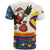 Colombia Christmas T Shirt with Santa Condor Gift Bag and Holiday Food Pattern - Wonder Print Shop