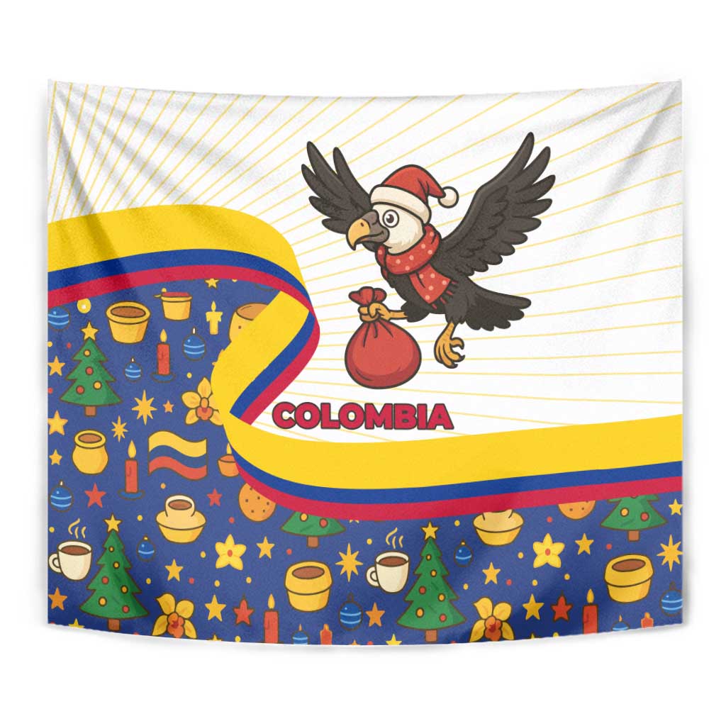 Colombia Christmas Tapestry with Santa Condor Gift Bag and Holiday Food Pattern - Wonder Print Shop
