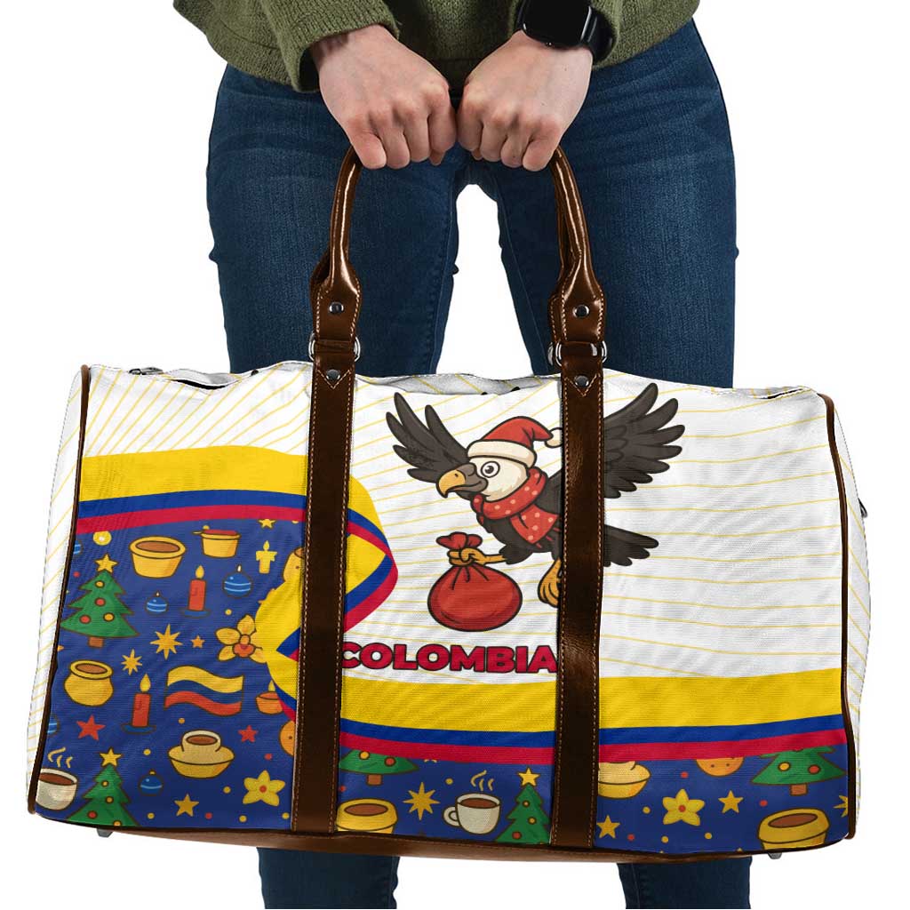 Colombia Christmas Travel Bag with Santa Condor Gift Bag and Holiday Food Pattern - Wonder Print Shop