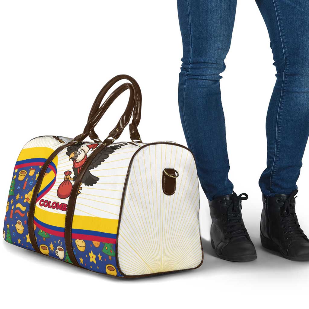 Colombia Christmas Travel Bag with Santa Condor Gift Bag and Holiday Food Pattern - Wonder Print Shop
