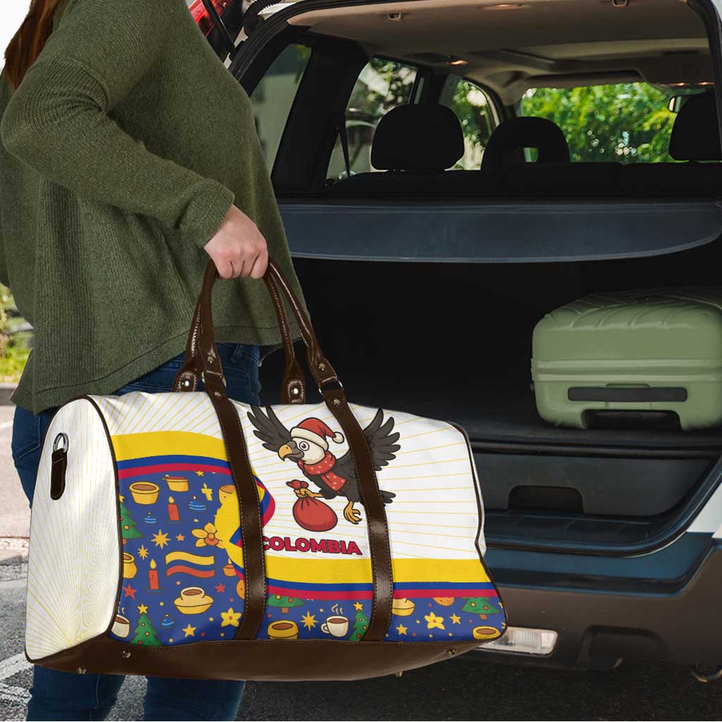 Colombia Christmas Travel Bag with Santa Condor Gift Bag and Holiday Food Pattern - Wonder Print Shop