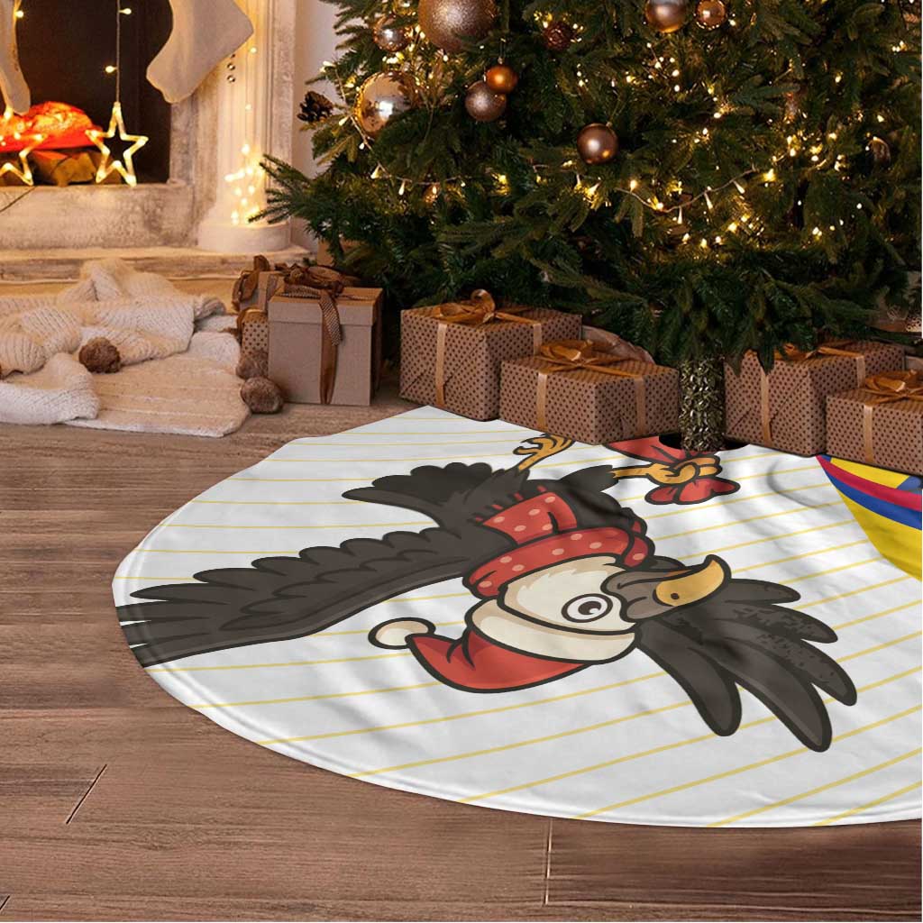 Colombia Christmas Tree Skirt with Santa Condor Gift Bag and Holiday Food Pattern - Wonder Print Shop