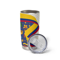 Colombia Christmas Tumbler Cup with Santa Condor Gift Bag and Holiday Food Pattern - Wonder Print Shop