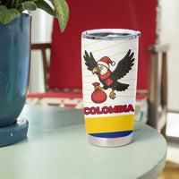 Colombia Christmas Tumbler Cup with Santa Condor Gift Bag and Holiday Food Pattern - Wonder Print Shop