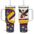 Colombia Christmas Tumbler With Handle with Santa Condor Gift Bag and Holiday Food Pattern - Wonder Print Shop