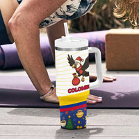 Colombia Christmas Tumbler With Handle with Santa Condor Gift Bag and Holiday Food Pattern - Wonder Print Shop