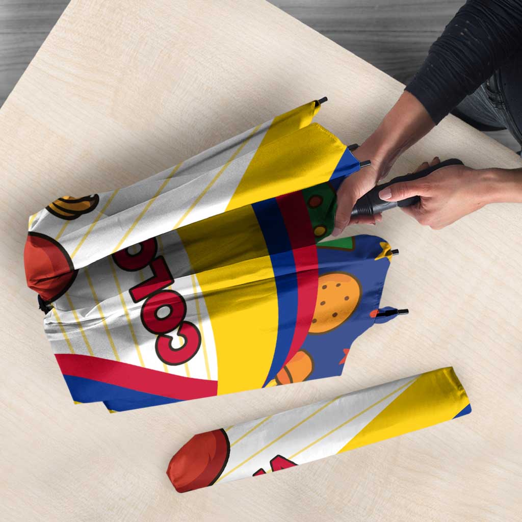 Colombia Christmas Umbrella with Santa Condor Gift Bag and Holiday Food Pattern - Wonder Print Shop