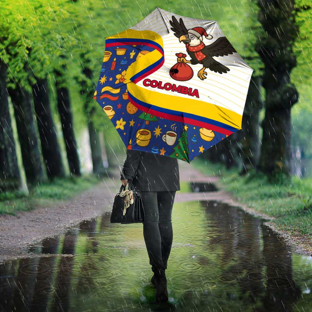 Colombia Christmas Umbrella with Santa Condor Gift Bag and Holiday Food Pattern - Wonder Print Shop